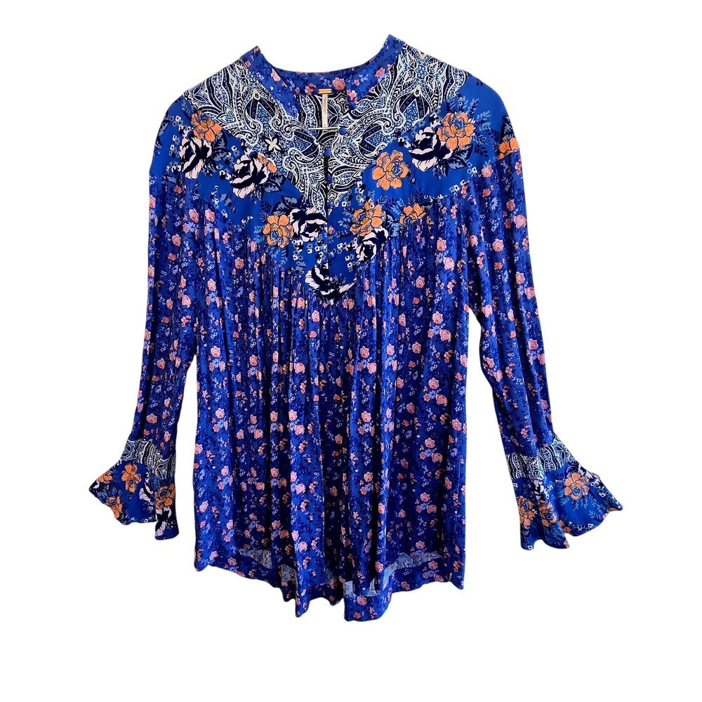 Boho western button top bell sleeve mini dress free people asymetrical